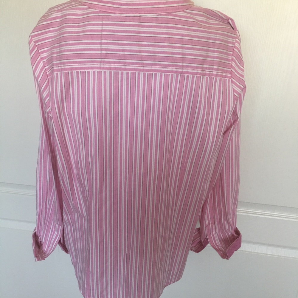 NWOT pink striped blouse by D and Co. Essentials - Picture 6 of 8